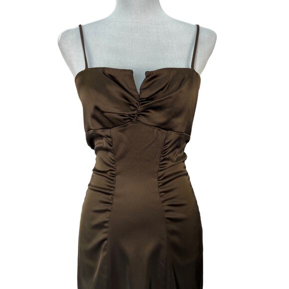 Vintage Cache Dark Olive Green Short Formal Sheath Dress - Women's Size 8 - Picture 2 of 8